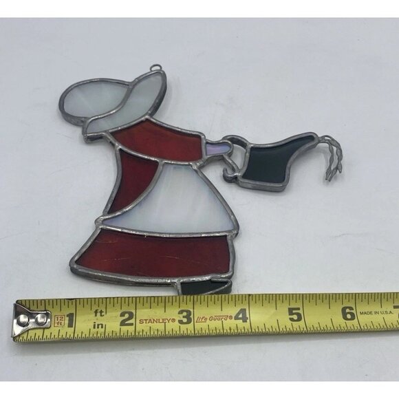 Vintage Stained Glass Sunbonnet Sue Sun Catcher Collectible Prairie Watering Can - Picture 8 of 13